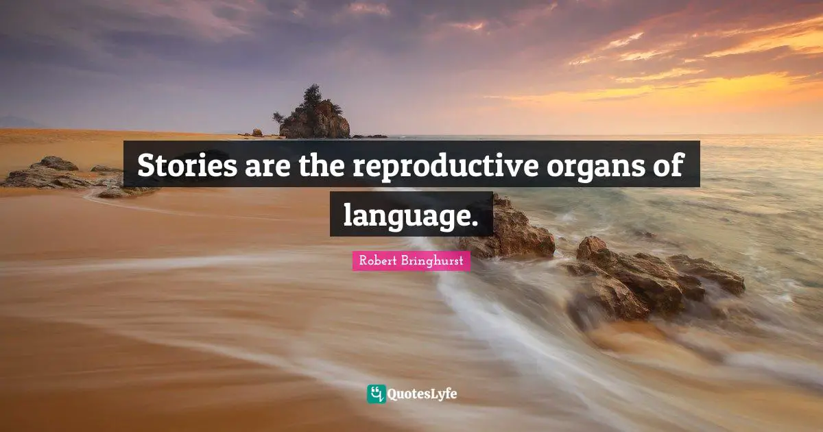 Stories are the reproductive organs of language.