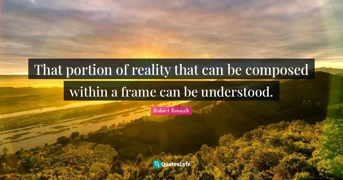 That portion of reality that can be composed within a frame can be understood.
