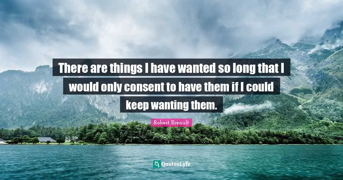 There are things I have wanted so long that I would only consent to have them if I could keep wanting them.