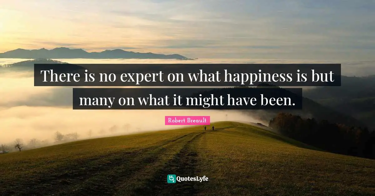 There is no expert on what happiness is but many on what it might have been.