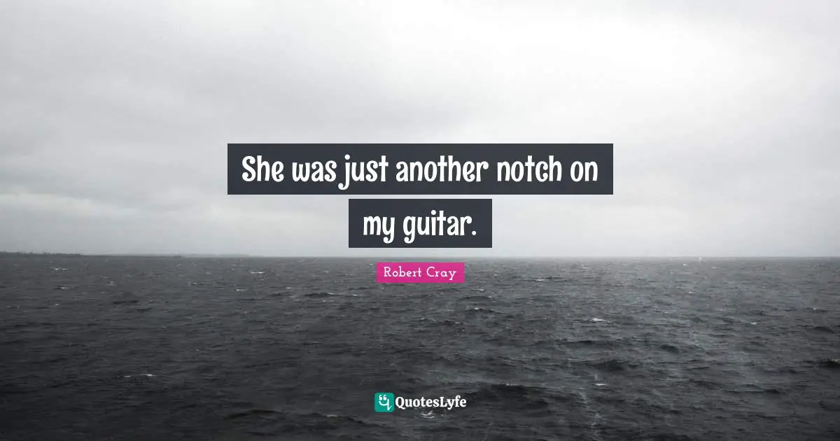 She was just another notch on my guitar.