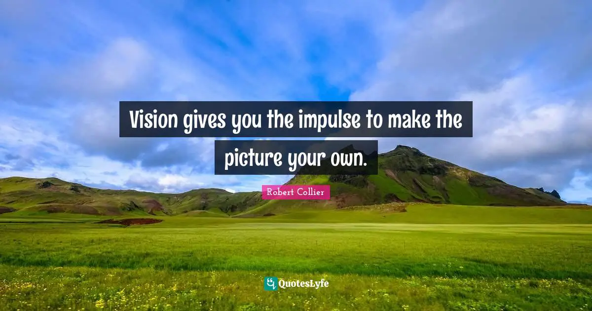 K.S. Collier Quotes: "Vision gives you the impulse to make the picture your own."