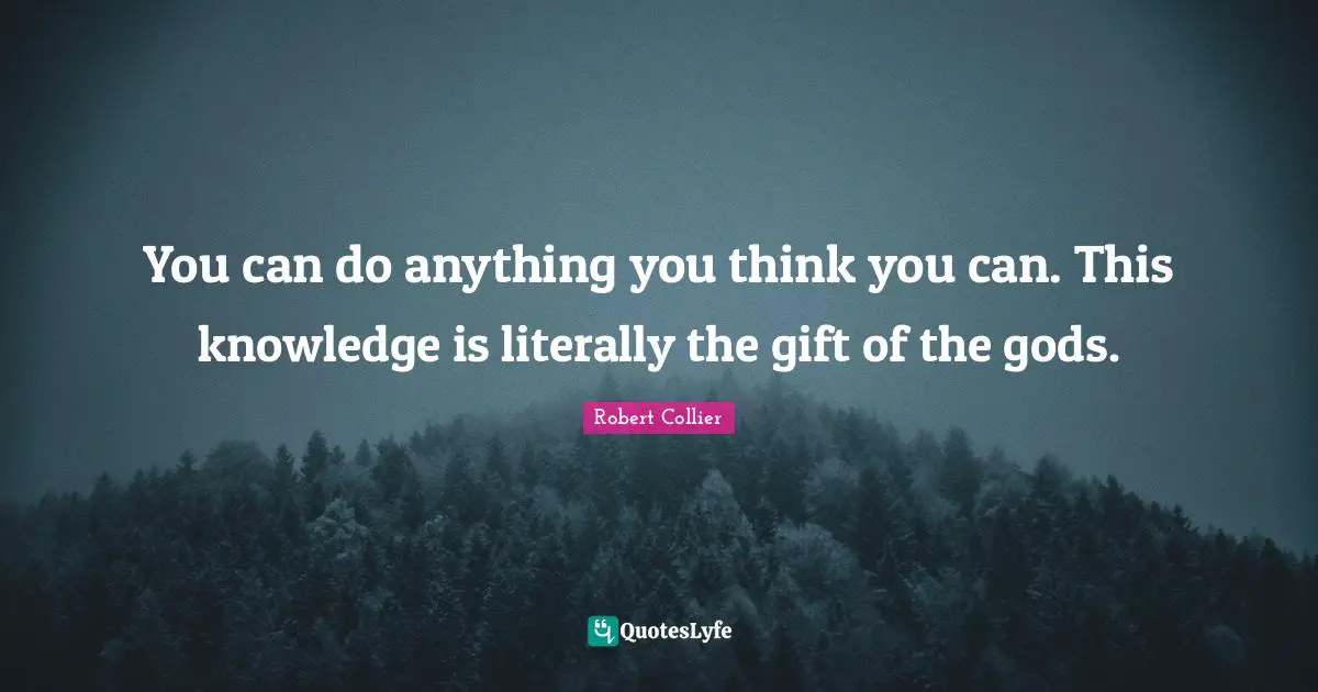 Incurable Disease Quotes: "You can do anything you think you can. This knowledge is literally the gift of the gods."