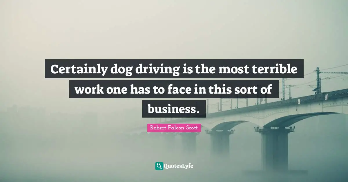 Certainly dog driving is the most terrible work one has to face in this sort of business.