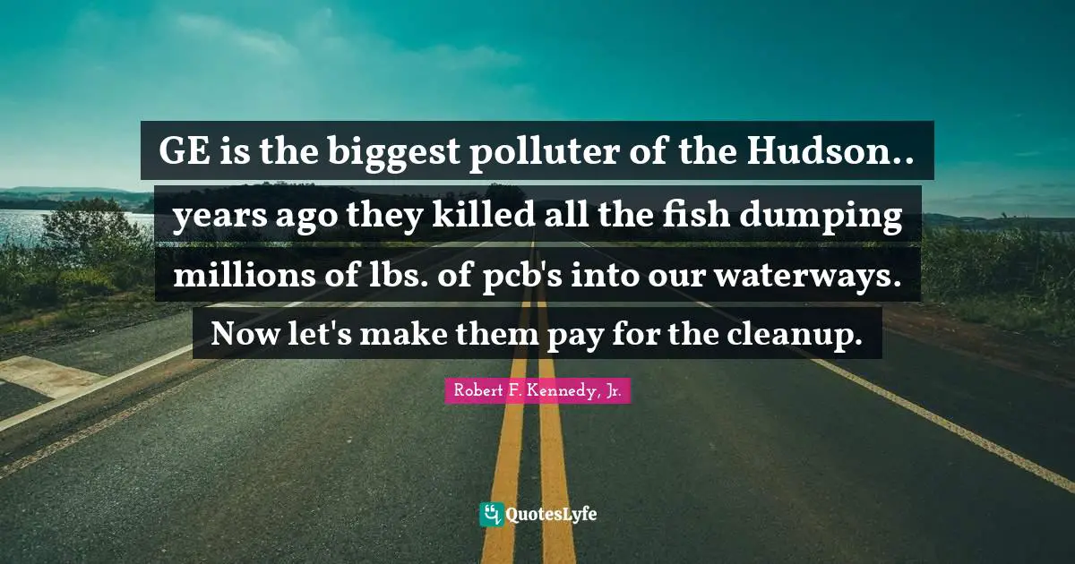 GE is the biggest polluter of the Hudson.. years ago they killed all the fish dumping millions of lbs. of pcb's into our waterways. Now let's make them pay for the cleanup.