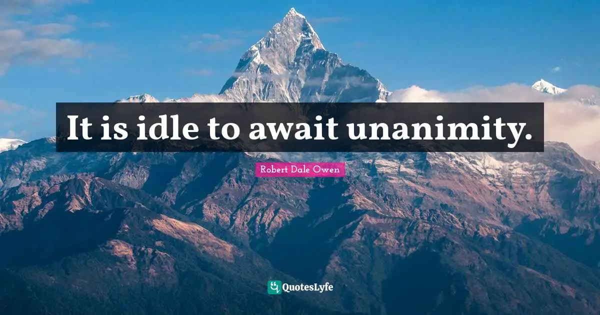 It is idle to await unanimity.