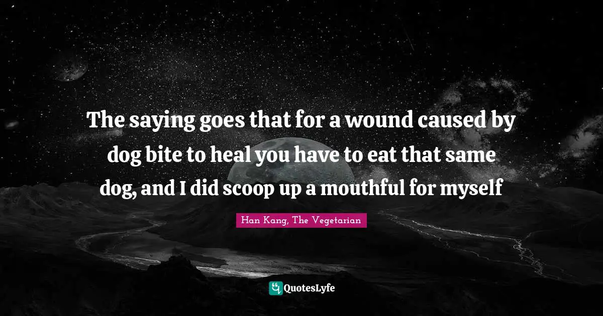 The saying goes that for a wound caused by dog bite to heal you have to eat that same dog, and I did scoop up a mouthful for myself