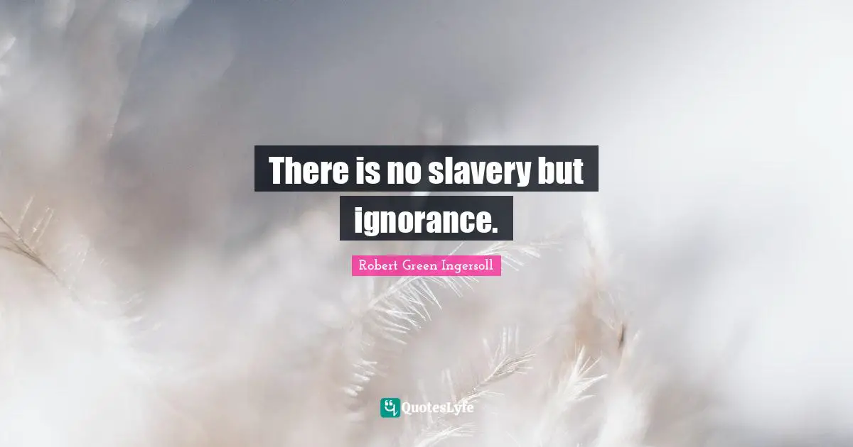 There is no slavery but ignorance.