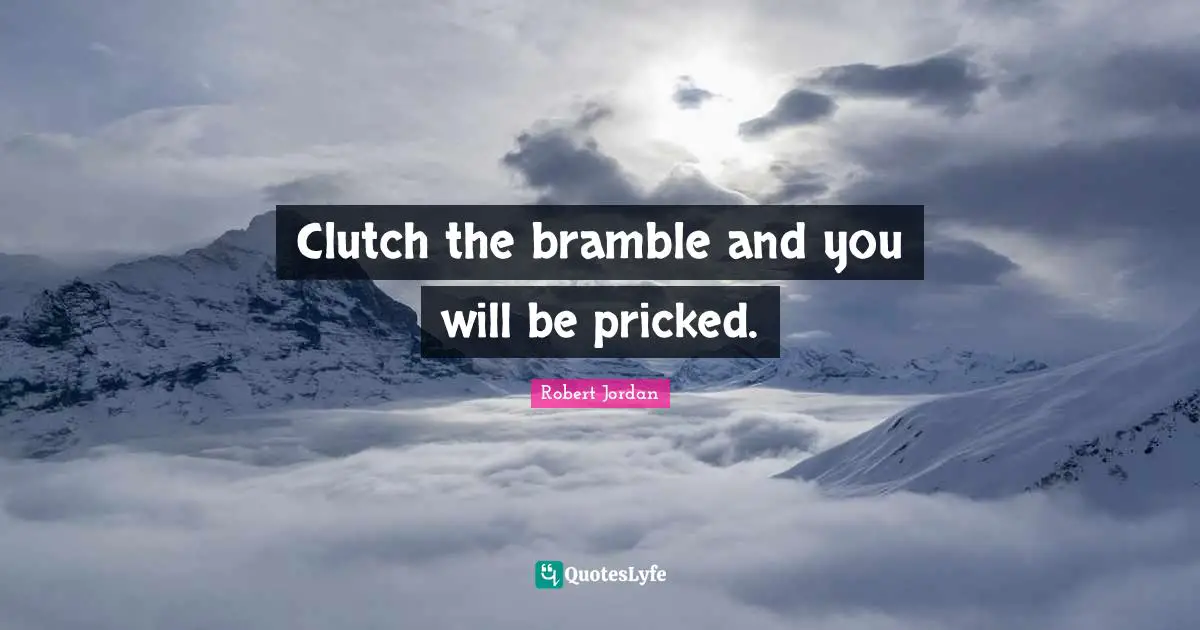 Clutch the bramble and you will be pricked.