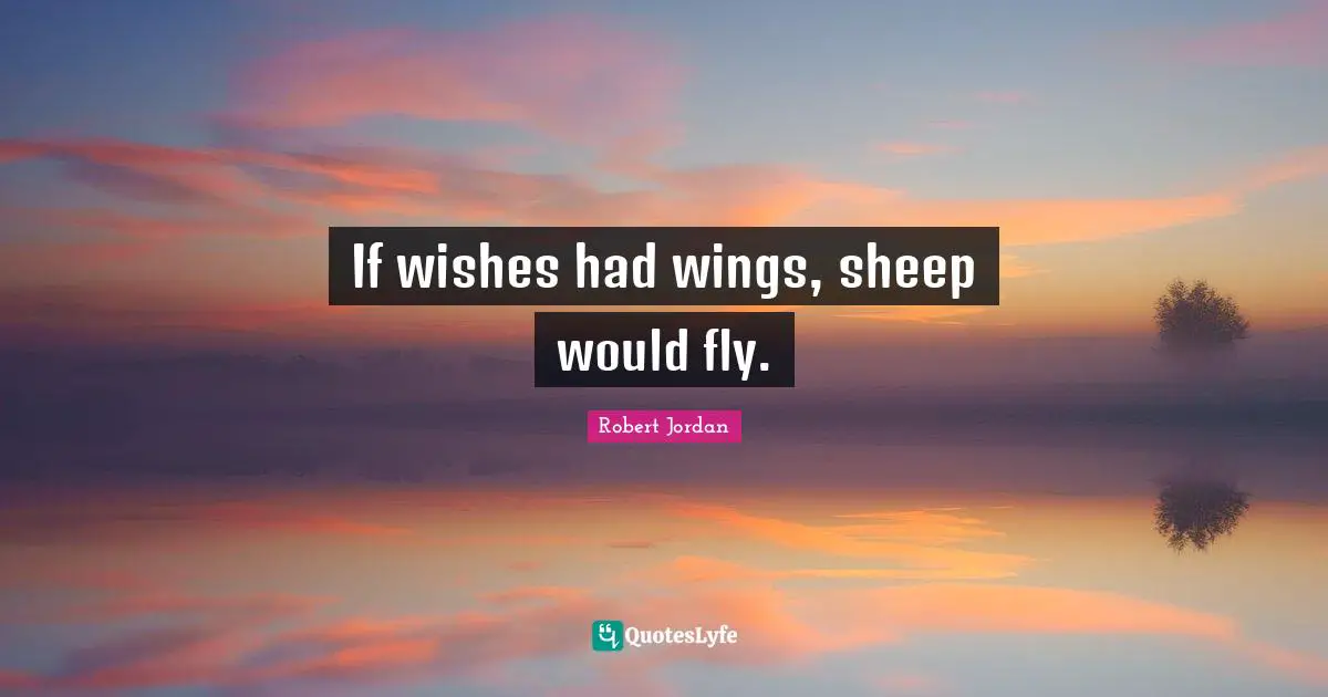 If wishes had wings, sheep would fly.