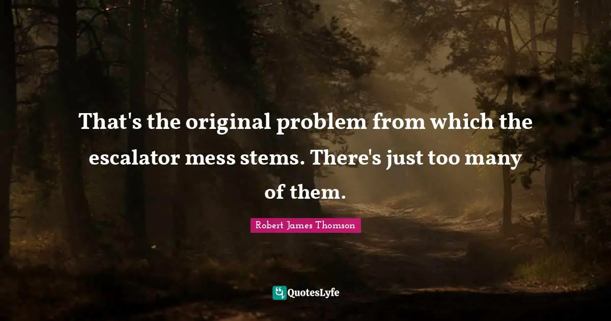 That's the original problem from which the escalator mess stems. There's just too many of them.