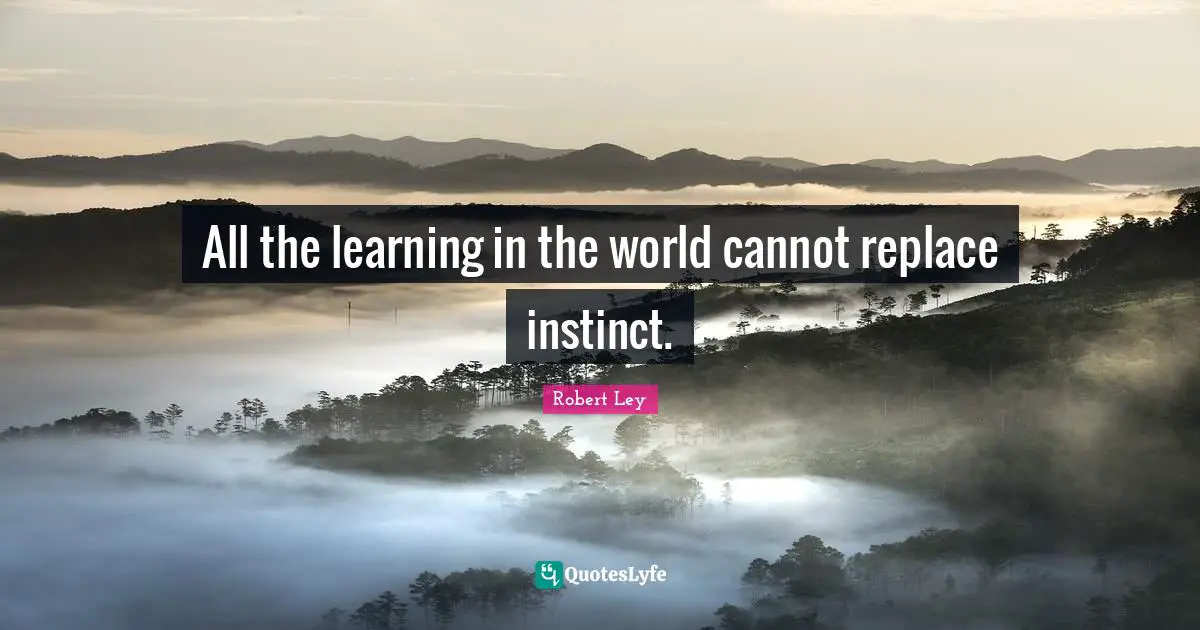 Intuition Quotes: "All the learning in the world cannot replace instinct."