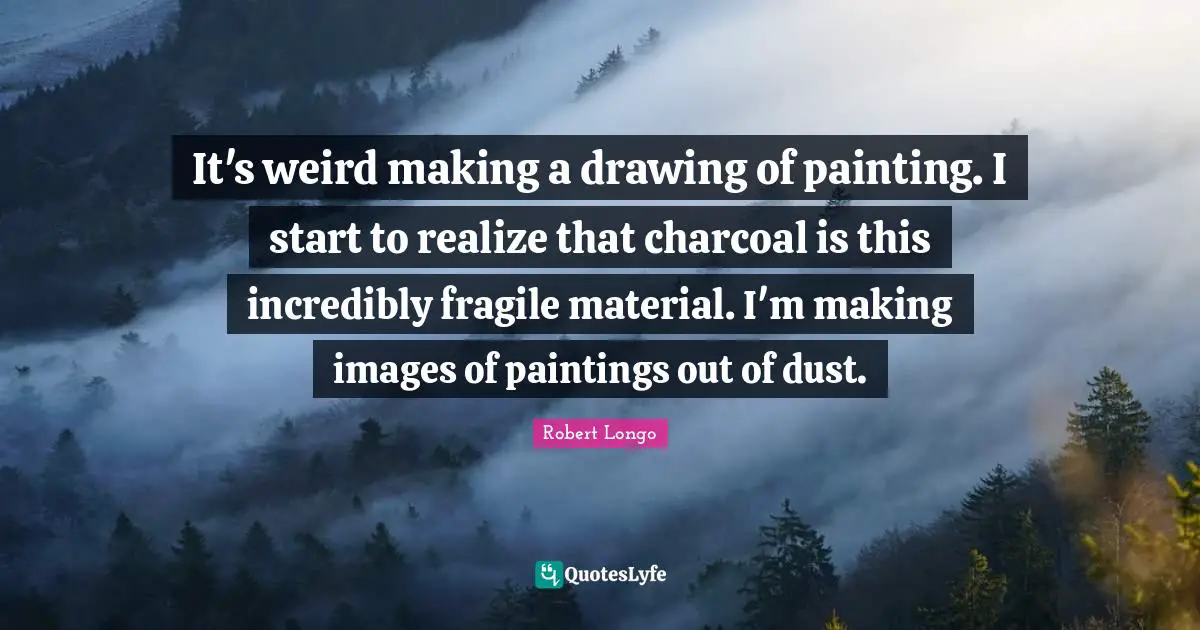 It's weird making a drawing of painting. I start to realize that charcoal is this incredibly fragile material. I'm making images of paintings out of dust.