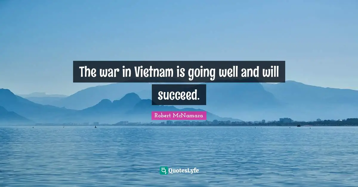 The war in Vietnam is going well and will succeed.
