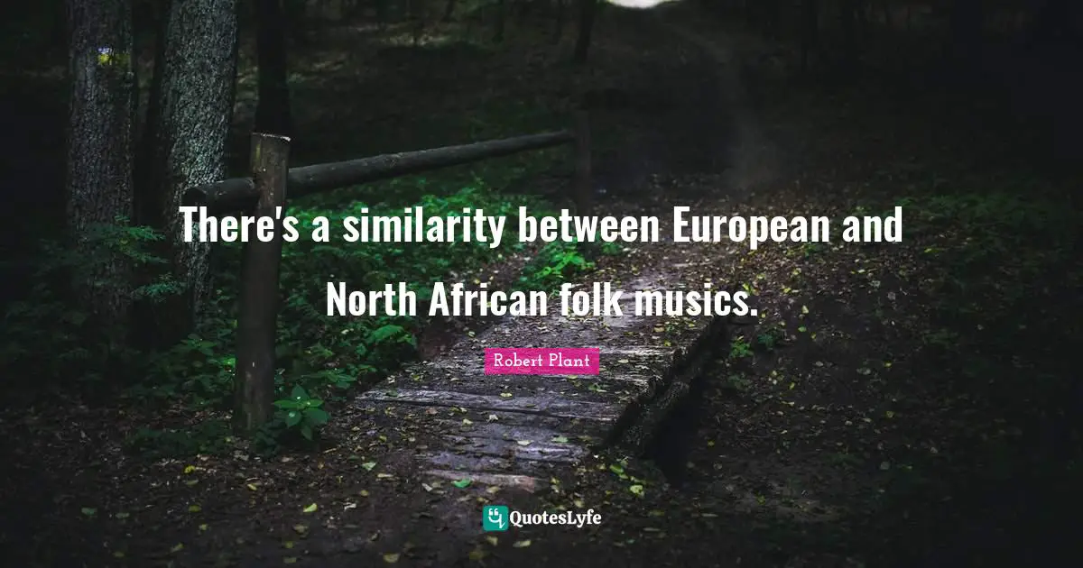 Folk Music Quotes: "There's a similarity between European and North African folk musics."