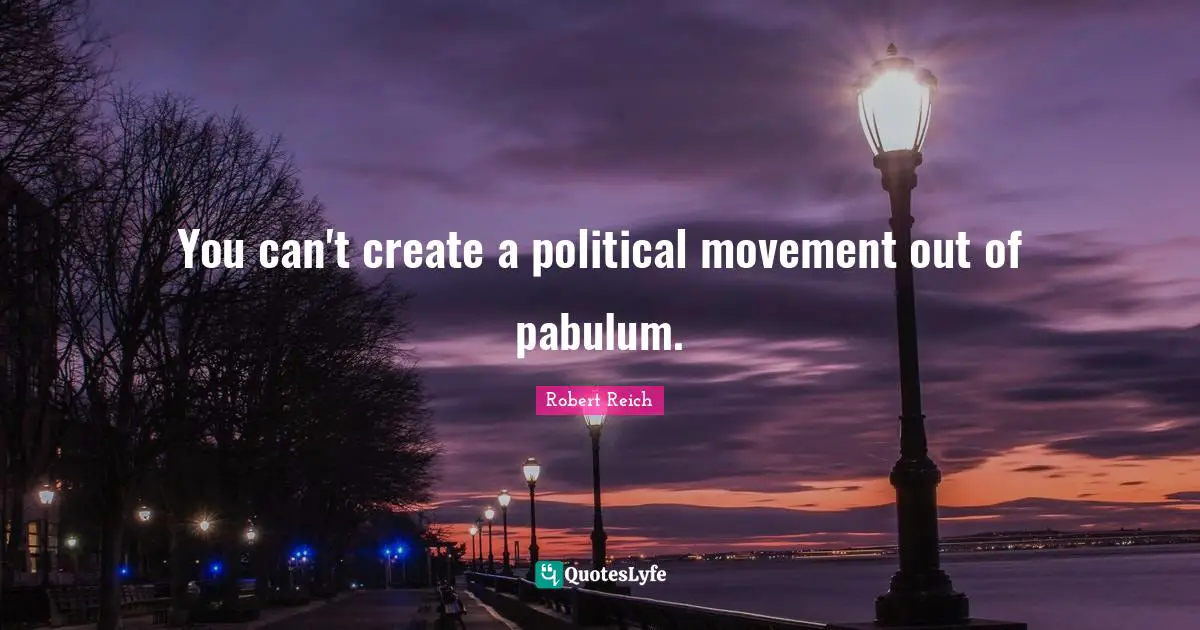 You can't create a political movement out of pabulum.