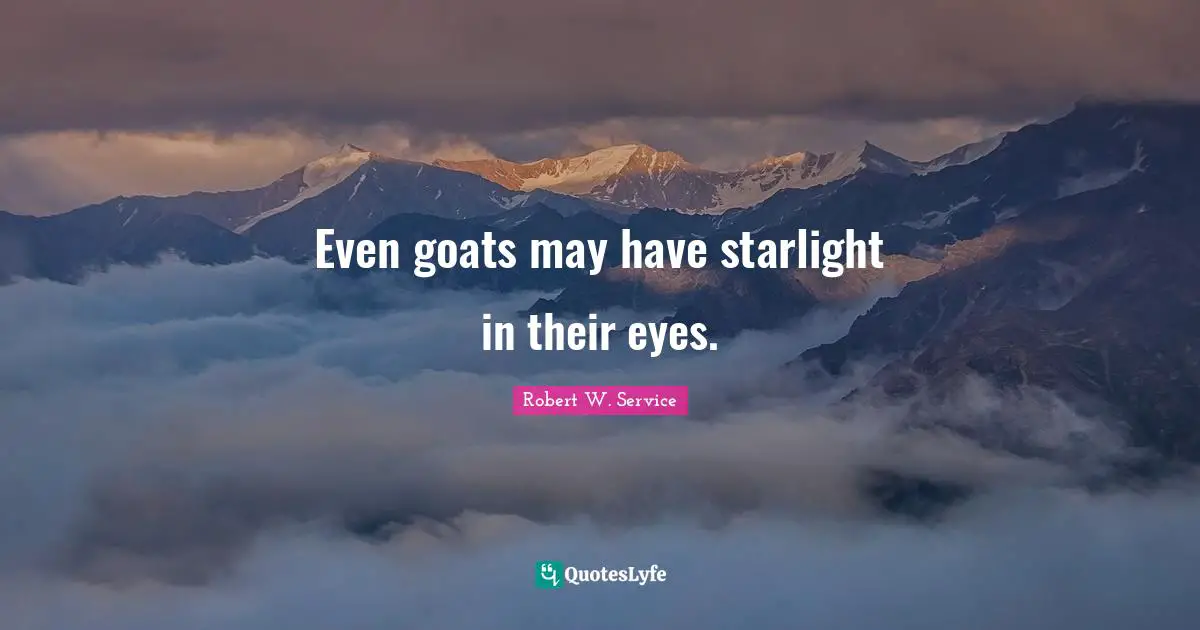Even goats may have starlight in their eyes.
