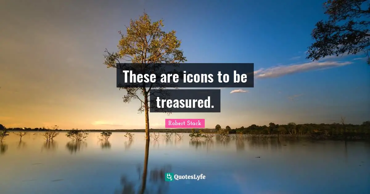 Robert Stack Quotes: "These are icons to be treasured."
