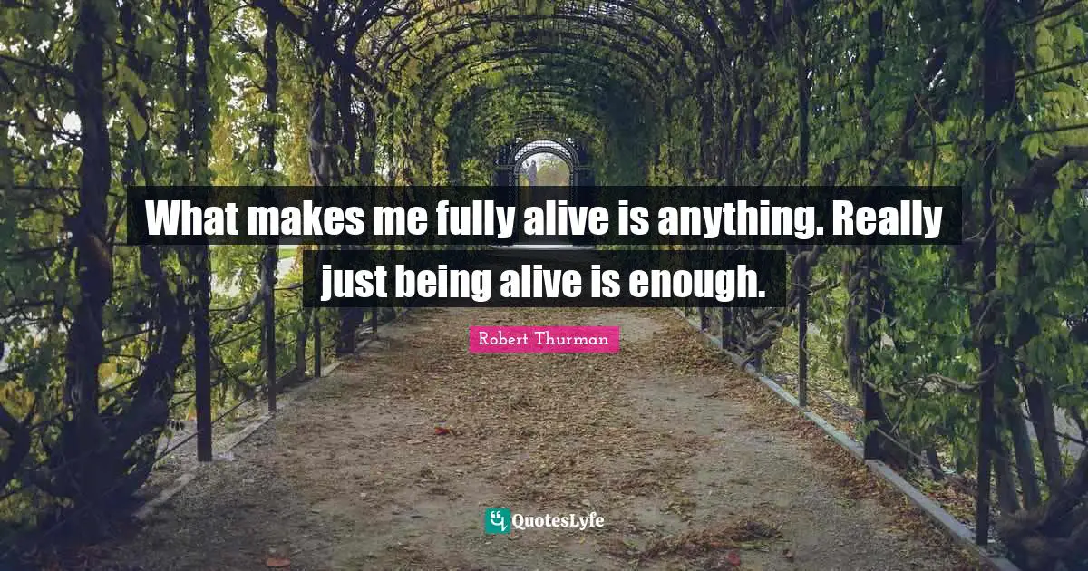 What makes me fully alive is anything. Really just being alive is enough.