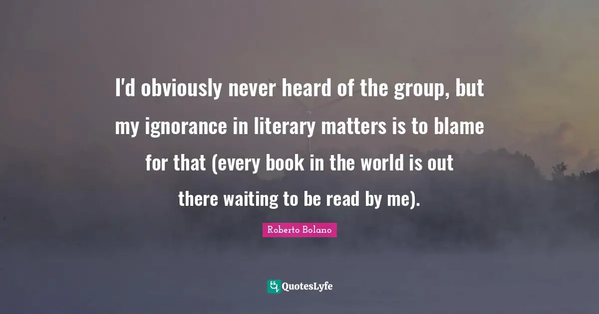 I'd obviously never heard of the group, but my ignorance in literary matters is to blame for that (every book in the world is out there waiting to be read by me).