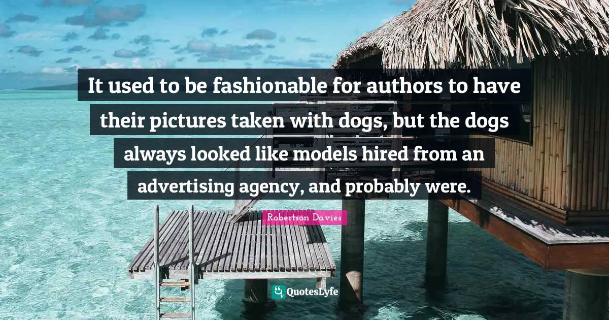It used to be fashionable for authors to have their pictures taken with dogs, but the dogs always looked like models hired from an advertising agency, and probably were.