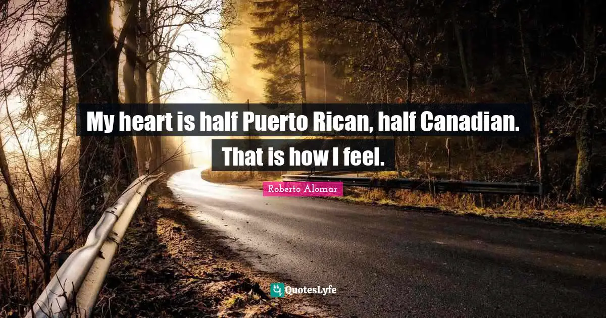My heart is half Puerto Rican, half Canadian. That is how I feel.