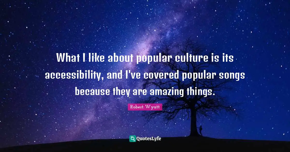 What I like about popular culture is its accessibility, and I've covered popular songs because they are amazing things.