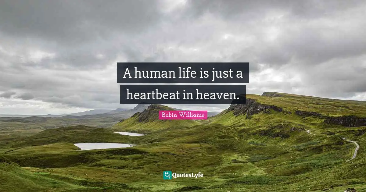 A human life is just a heartbeat in heaven.