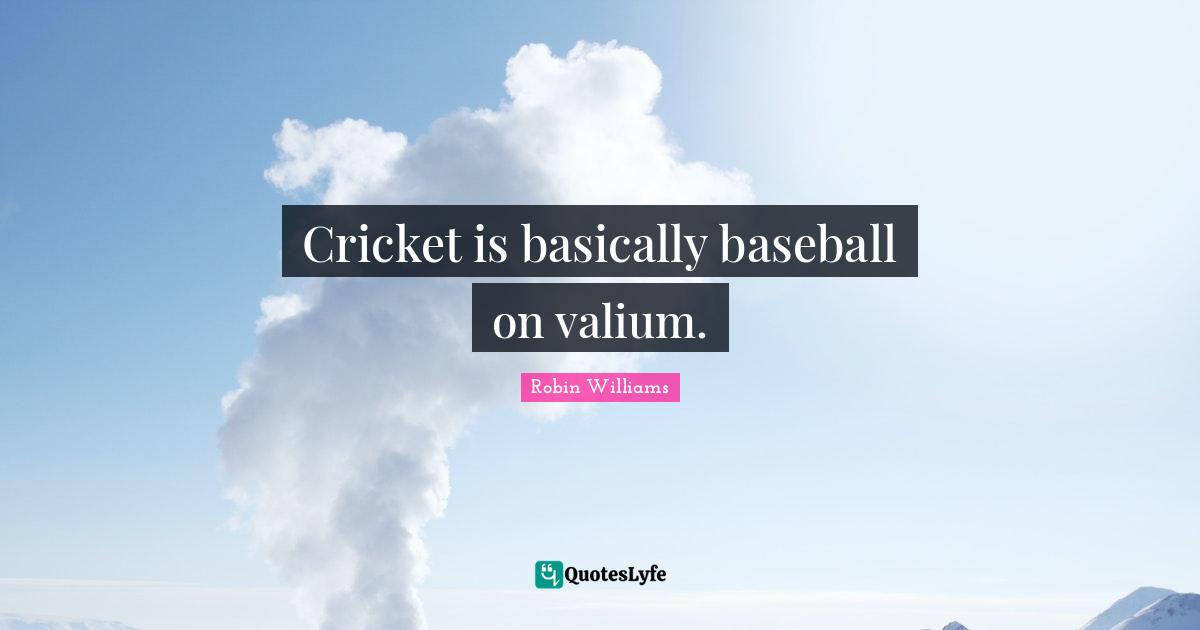 Cricket is basically baseball on valium.