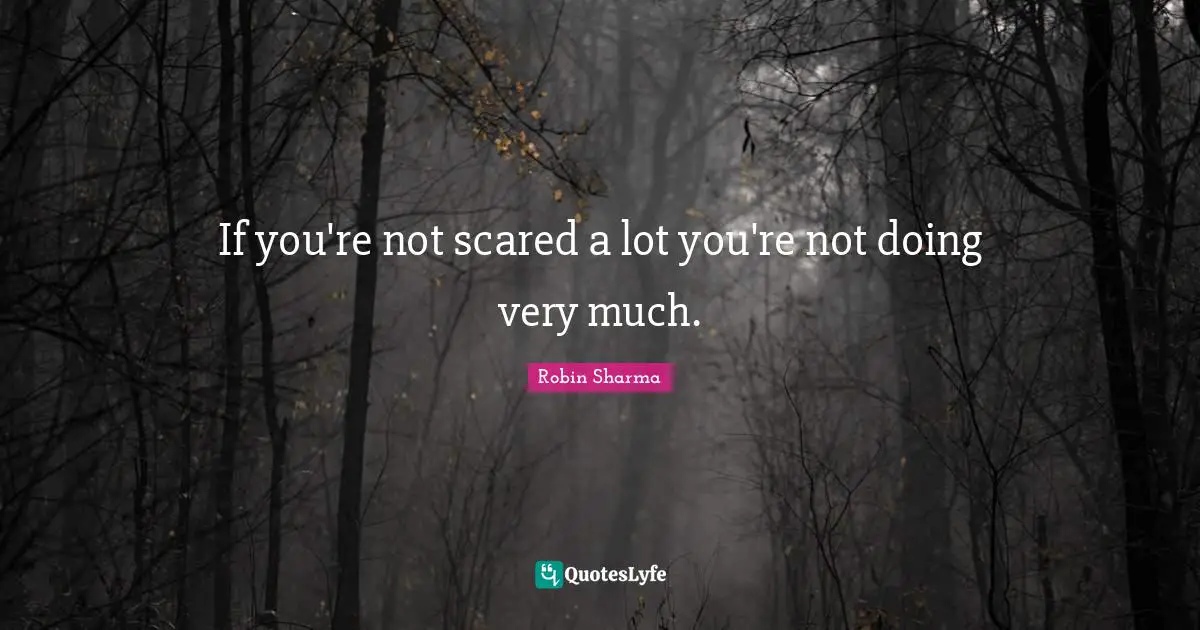 If you're not scared a lot you're not doing very much.