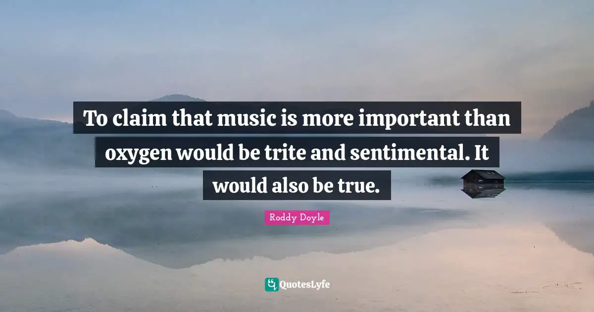 To claim that music is more important than oxygen would be trite and sentimental. It would also be true.