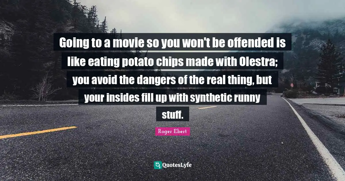 Going to a movie so you won't be offended is like eating potato chips made with Olestra; you avoid the dangers of the real thing, but your insides fill up with synthetic runny stuff.