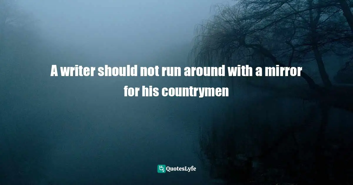 A writer should not run around with a mirror for his countrymen