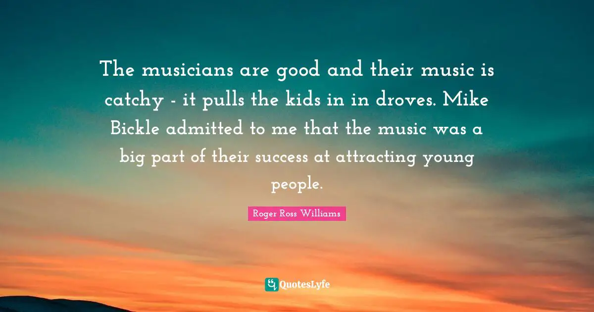 The musicians are good and their music is catchy - it pulls the kids in in droves. Mike Bickle admitted to me that the music was a big part of their success at attracting young people.