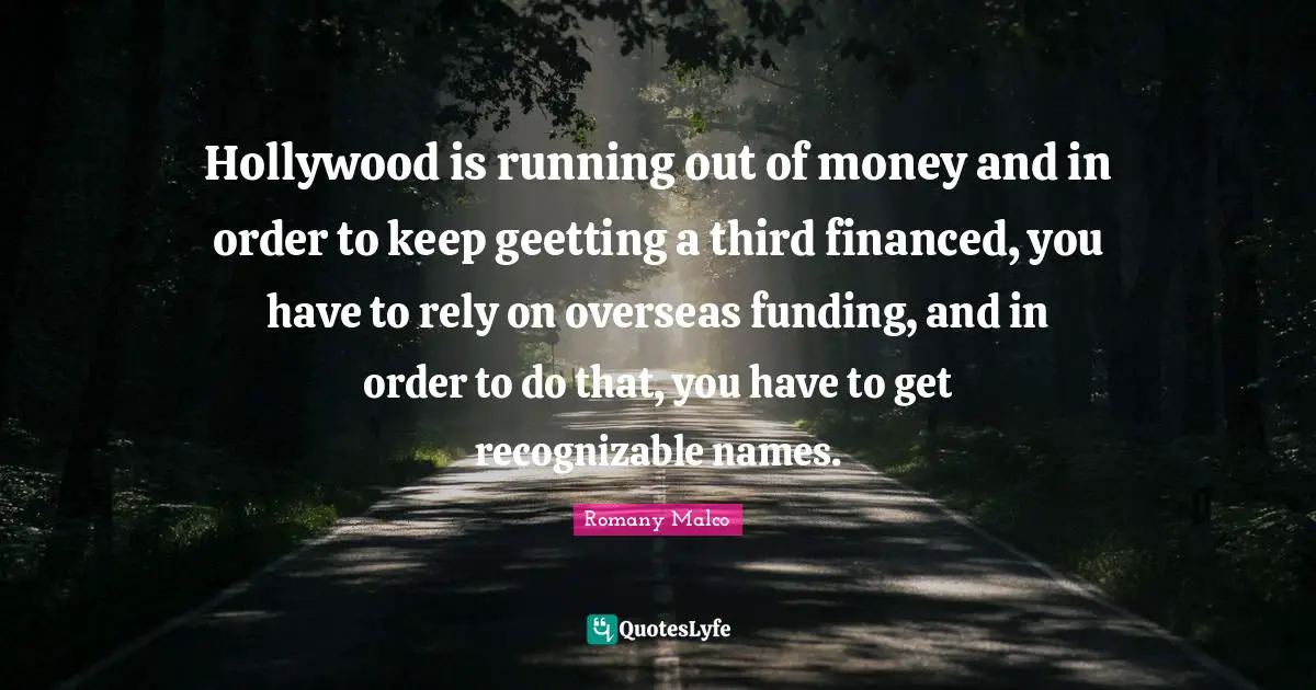 Hollywood is running out of money and in order to keep geetting a third financed, you have to rely on overseas funding, and in order to do that, you have to get recognizable names.