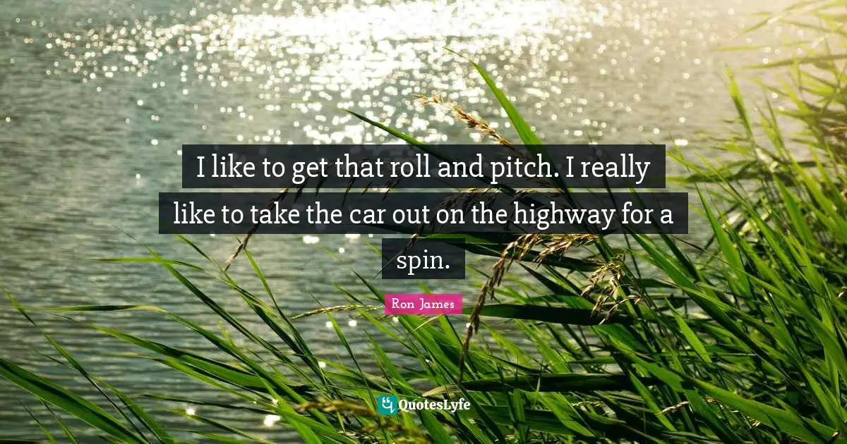 I like to get that roll and pitch. I really like to take the car out on the highway for a spin.