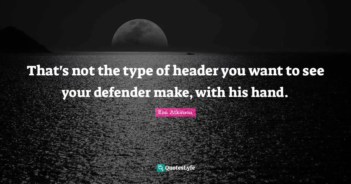 That's not the type of header you want to see your defender make, with his hand.