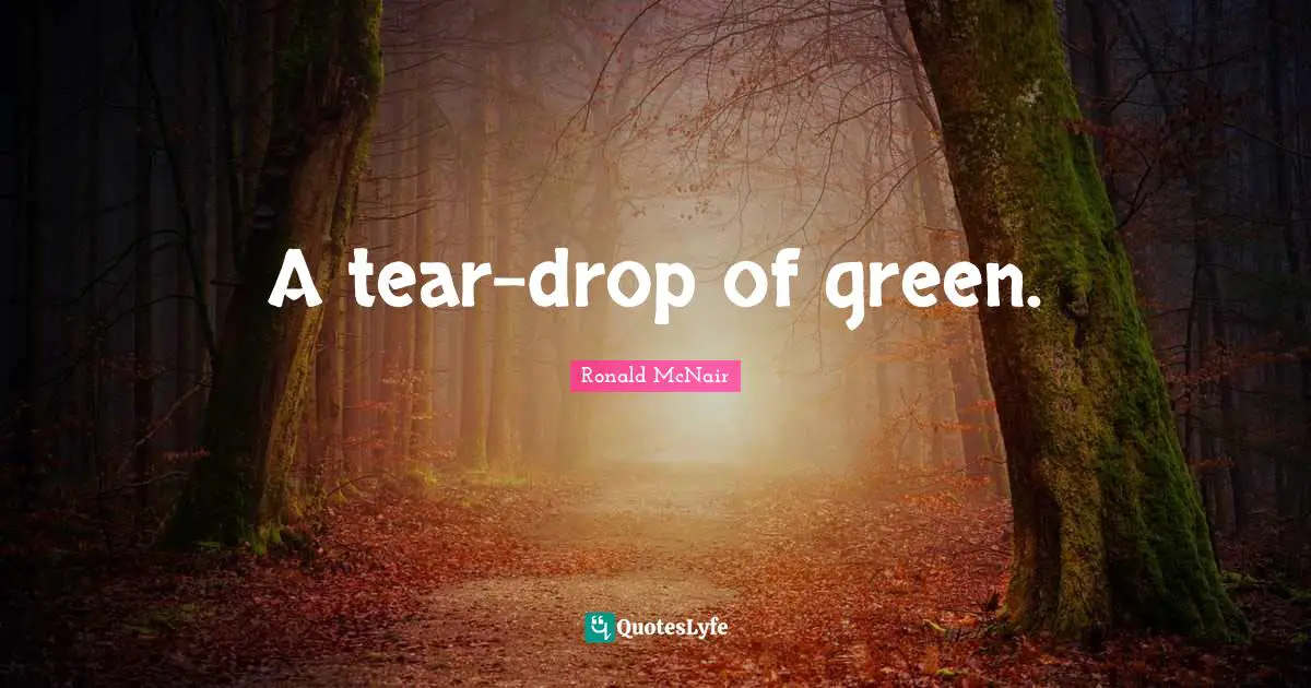 A tear-drop of green.