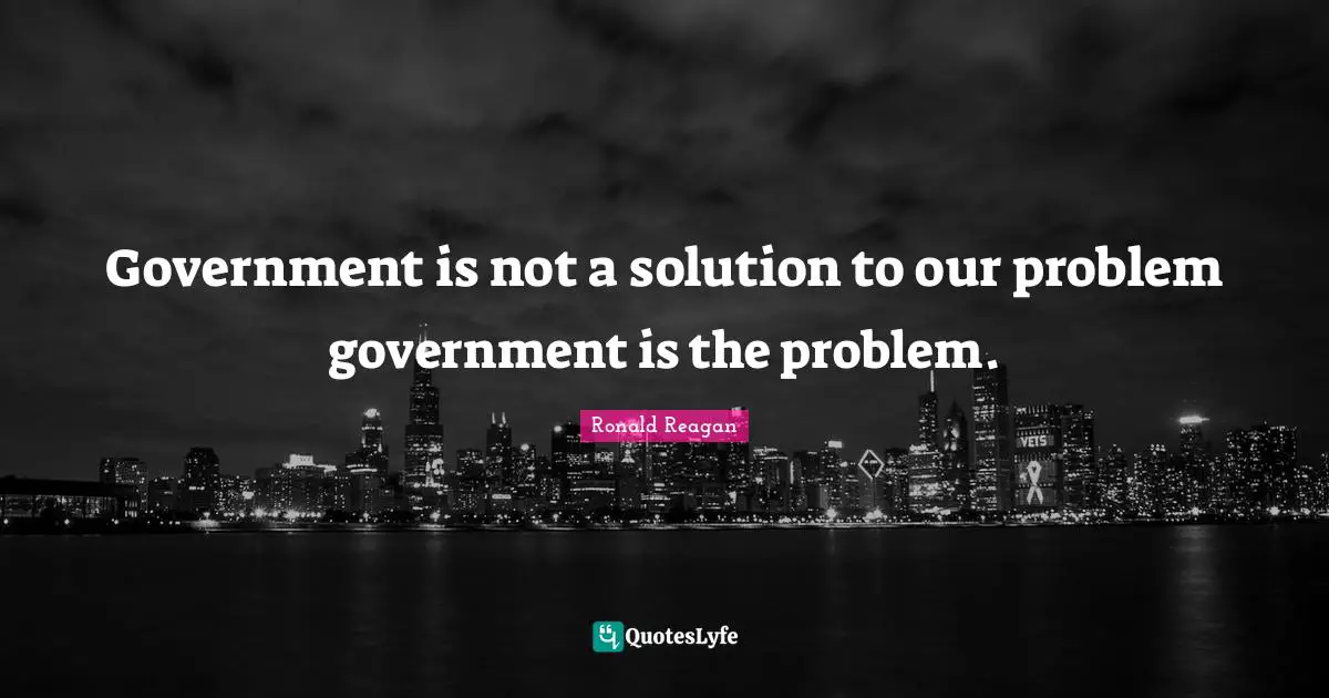 Government is not a solution to our problem government is the problem.