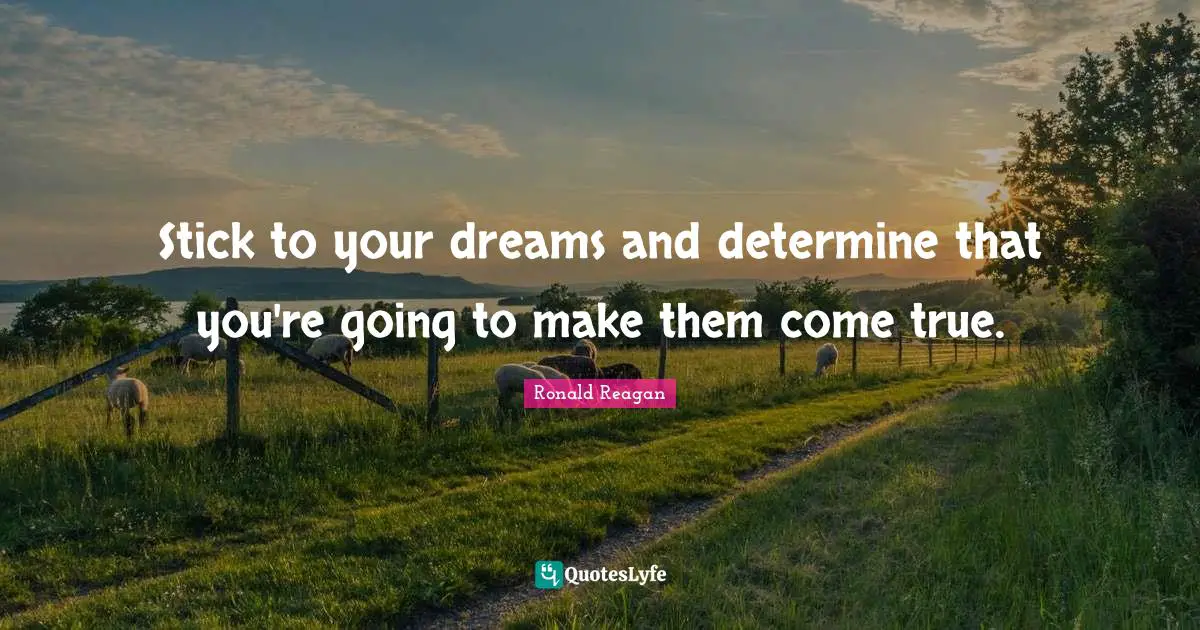 Sticks Quotes: "Stick to your dreams and determine that you're going to make them come true."