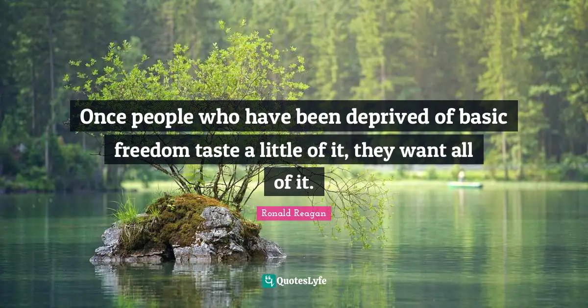 Once people who have been deprived of basic freedom taste a little of it, they want all of it.