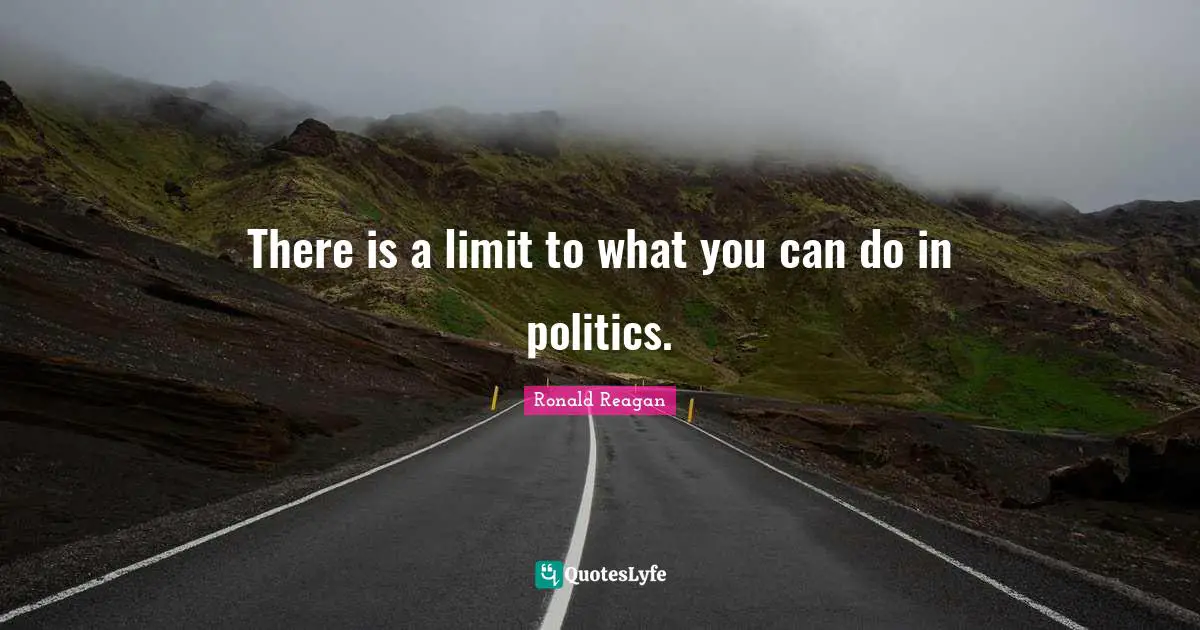 There is a limit to what you can do in politics.
