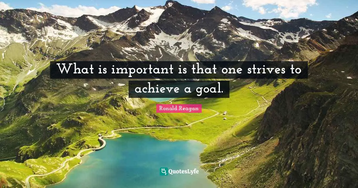 What is important is that one strives to achieve a goal.