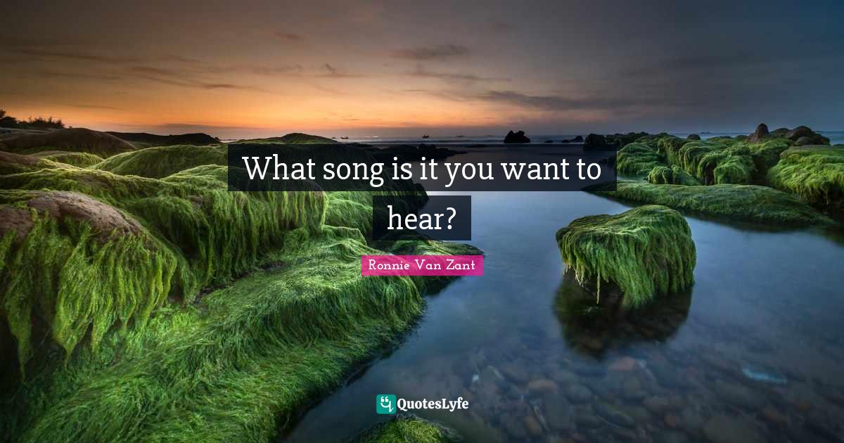 What song is it you want to hear?... Quote by Ronnie Van Zant QuotesLyfe
