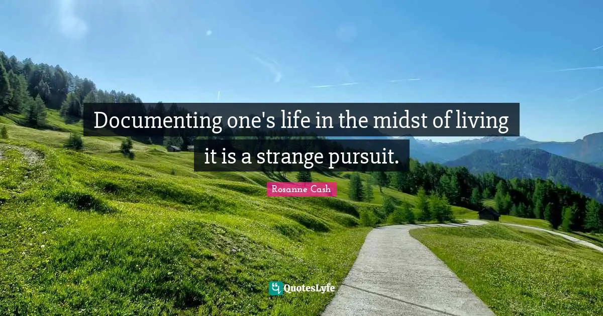 Documenting one's life in the midst of living it is a strange pursuit.