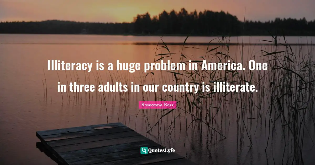 Illiteracy is a huge problem in America. One in three adults in our country is illiterate.