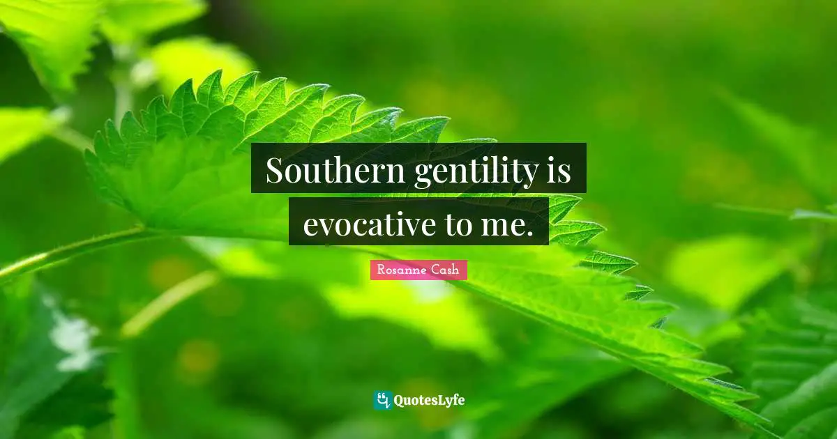 Southern gentility is evocative to me.