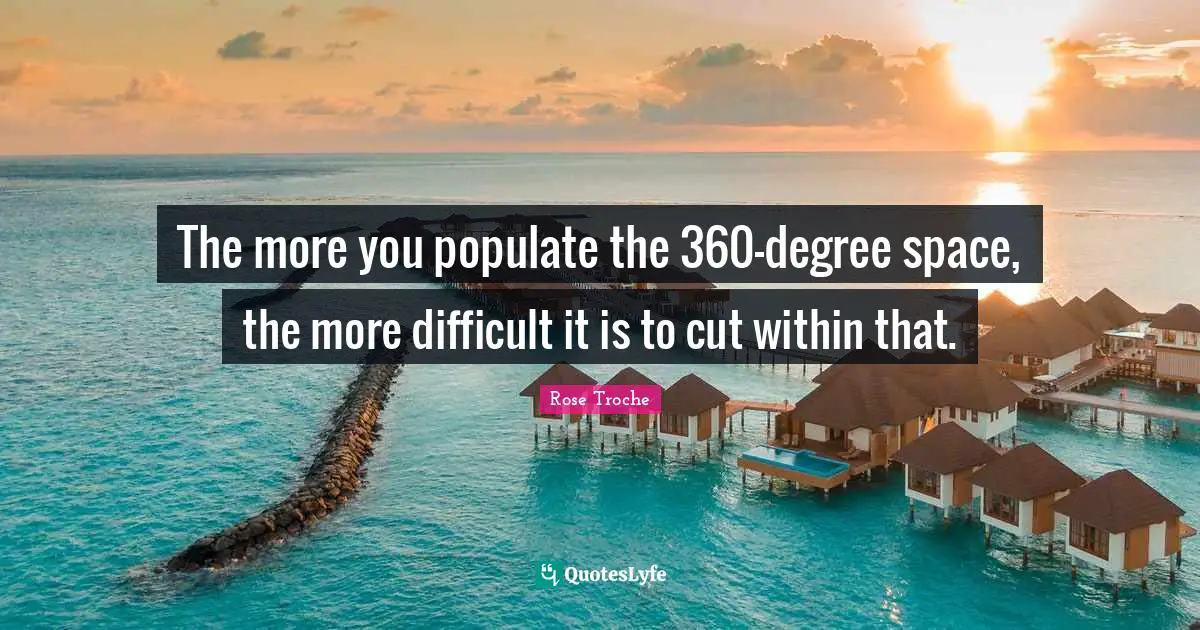 The more you populate the 360-degree space, the more difficult it is to cut within that.