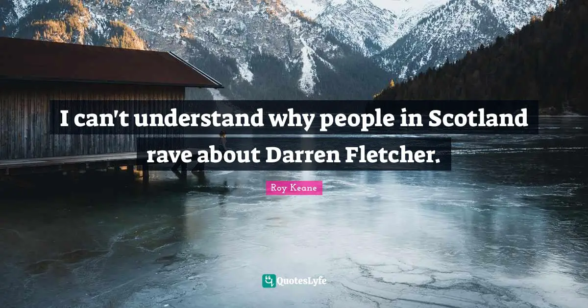 I can't understand why people in Scotland rave about Darren Fletcher.