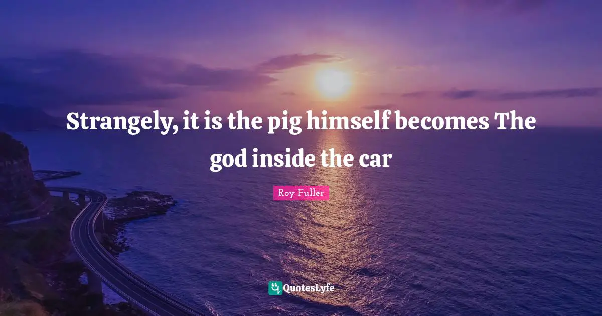 Strangely, it is the pig himself becomes The god inside the car